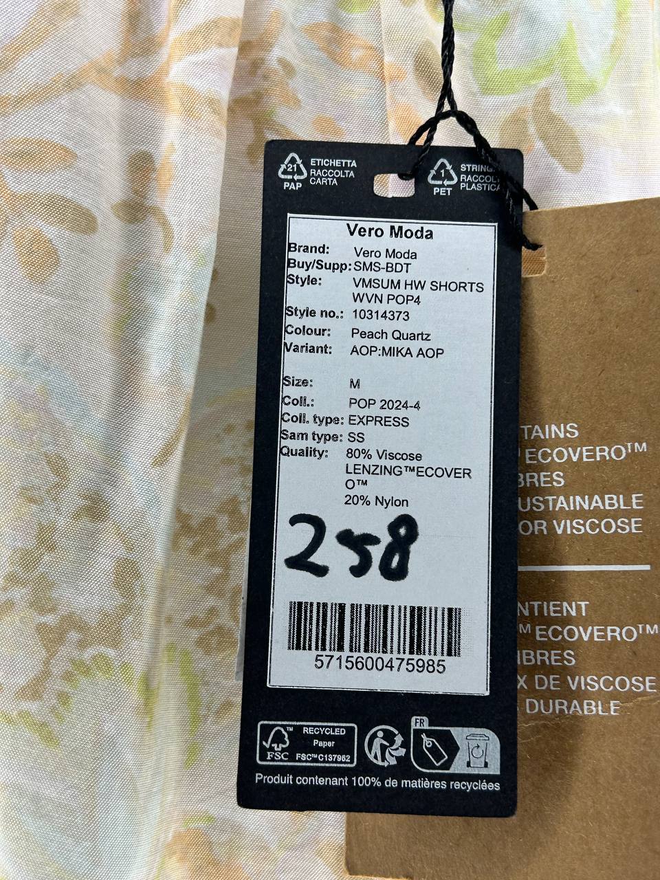 Shorts – Vero Moda – Maat M – Peach Quartz