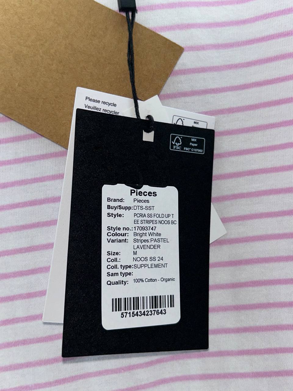 Overige Topjes – Pieces – Maat M – Bright White - Nieuw Met Kaartje