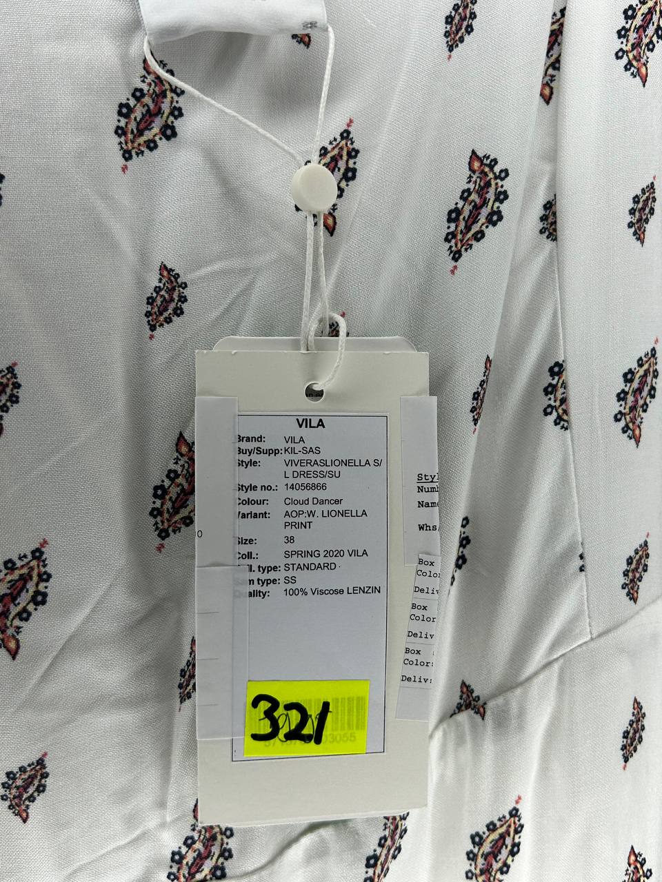 Jurk – Vila – Maat 38 – Cloud Dancer - Nieuw Met Kaartje