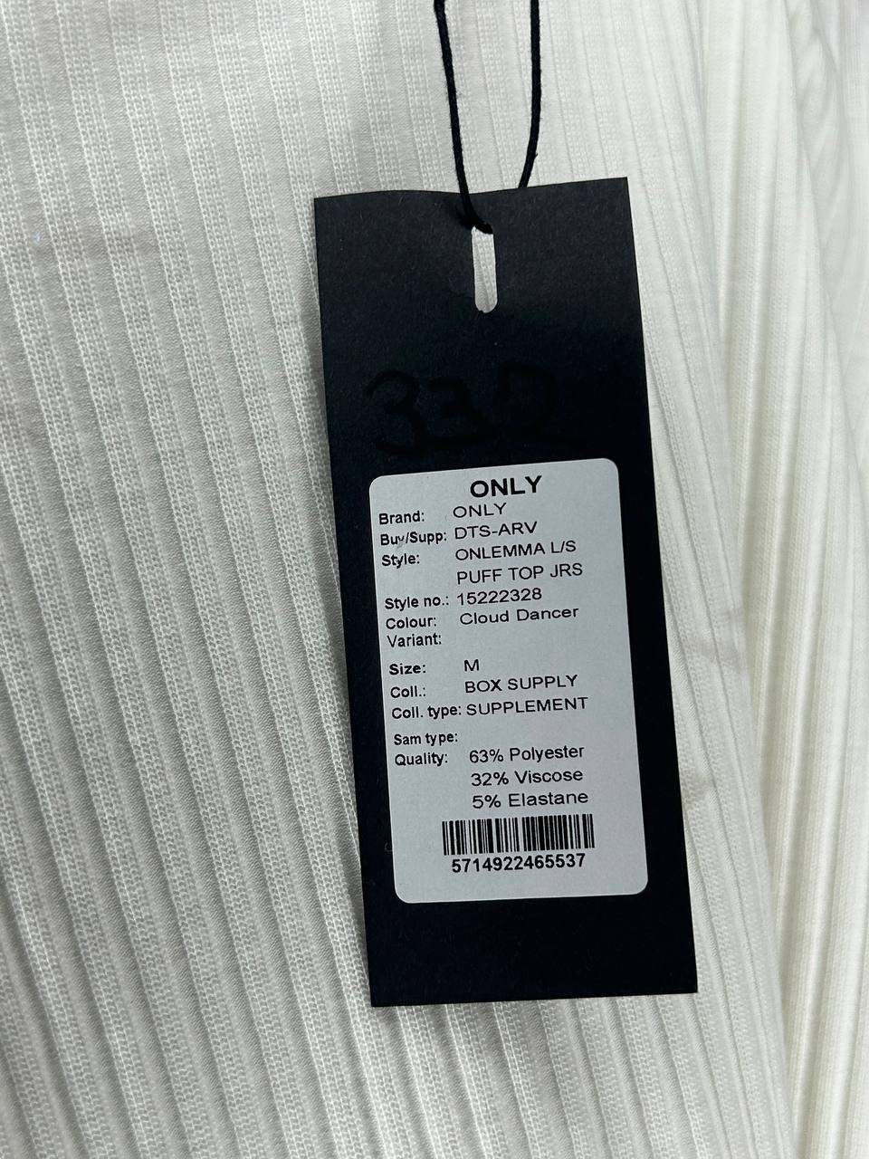 Overige Topjes – Only – Maat M – Cloud Dancer - Nieuw Met Kaartje