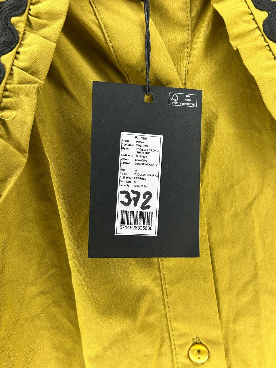 Shirt – Pieces – Maat M – Goudgeel - Nieuw Met Kaartje