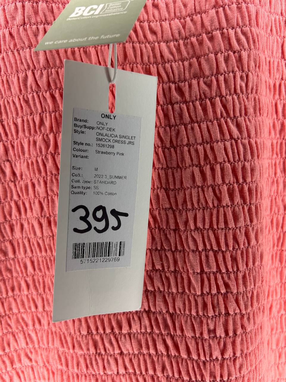 Smock Dress JRS – ONLY – Maat M – Strawberry Pink - Nieuw met kaartje