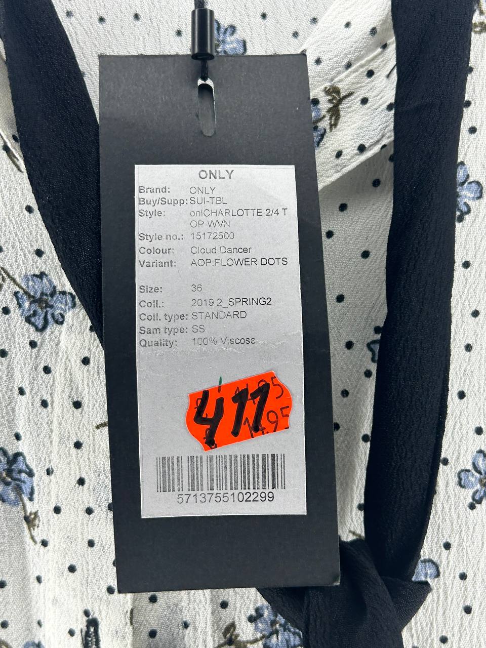 T-shirt – ONLY – Maat 36 – Cloud Dancer - Nieuw met kaartje