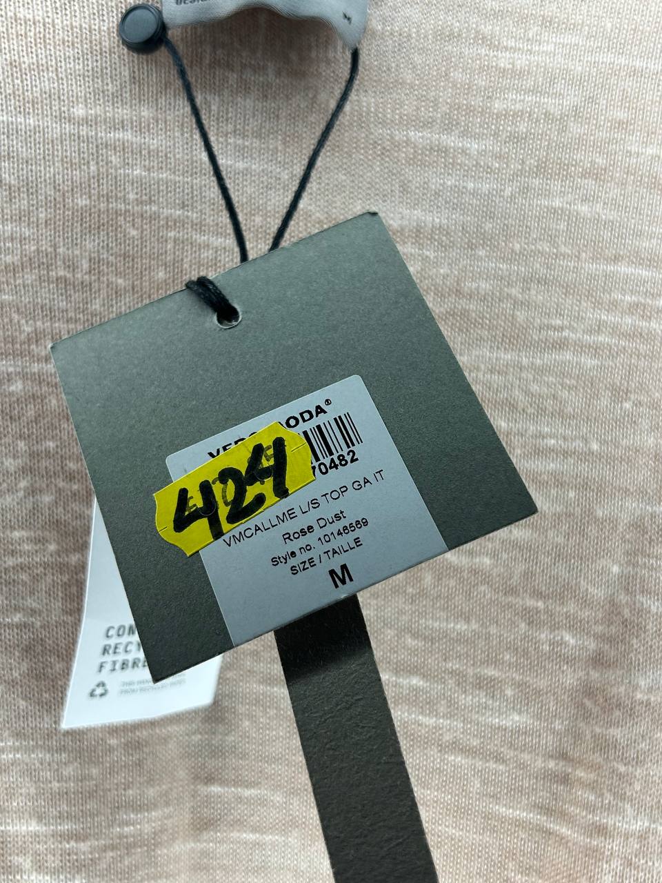 Lange Mouw Top – VERO MODA – Maat M – Rose Dust - Nieuw met kaartje