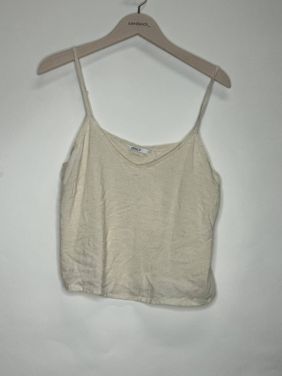 Cropped Singlet – Only – Maat 38 – Cloud Dancer - Nieuw Met Kaartje