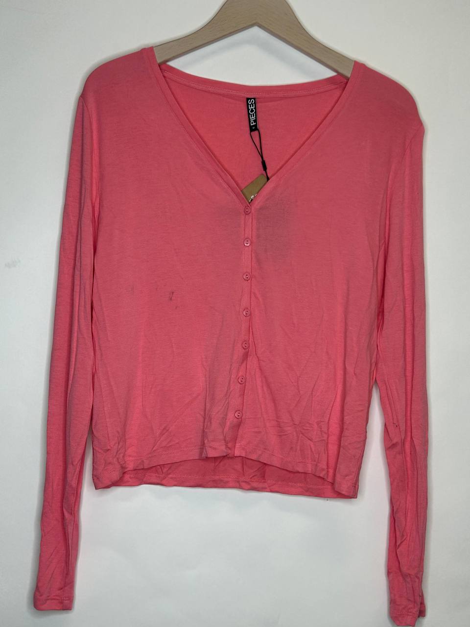 Fnceora Ls Cropped – Pieces – Maat M – Strawberry Pink - Nieuw Met Kaartje