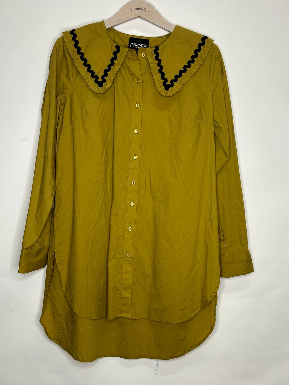 Shirt – Pieces – Maat M – Goudgeel - Nieuw Met Kaartje