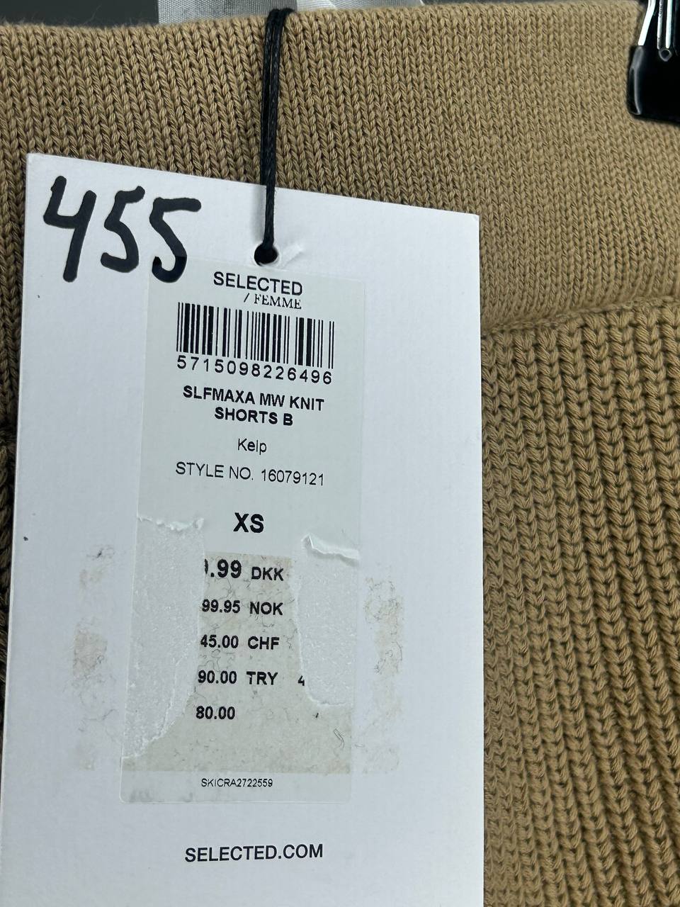 Korte broeken – Selected – Maat XS – Beige