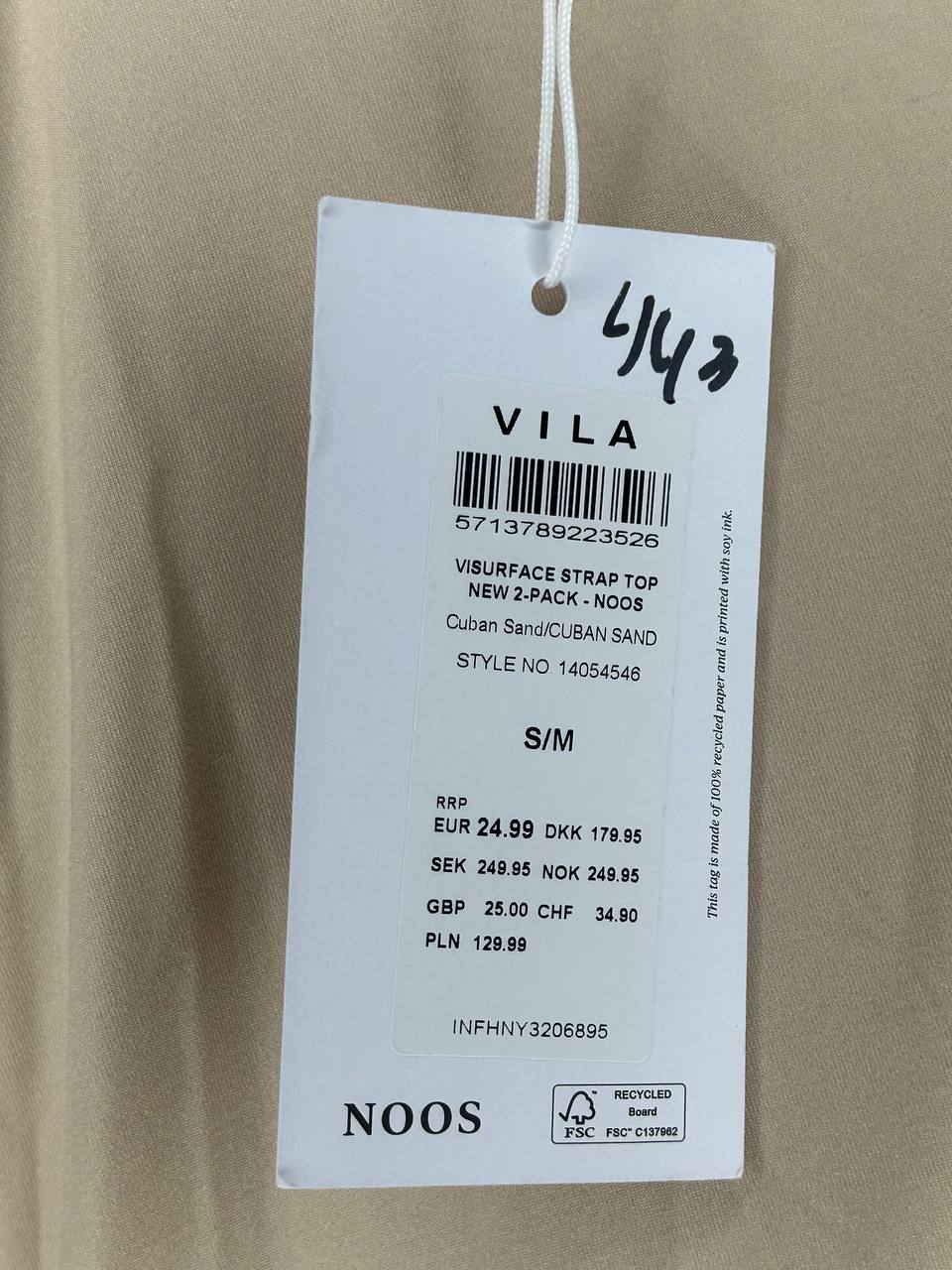 Mouwloze topjes – Vila – Maat S – Beige