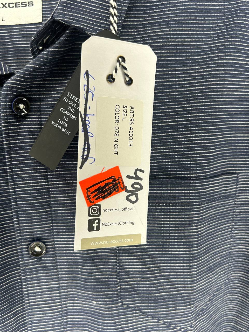 Overhemden – No Excess – Maat L – Blauw