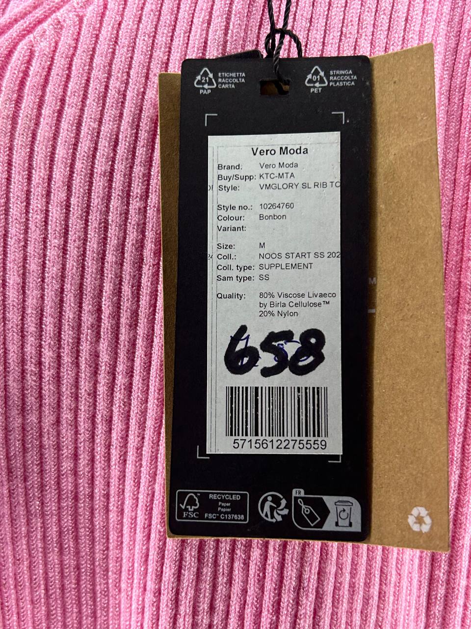 Mouwloze topjes – Vero Moda – Maat M – Roze