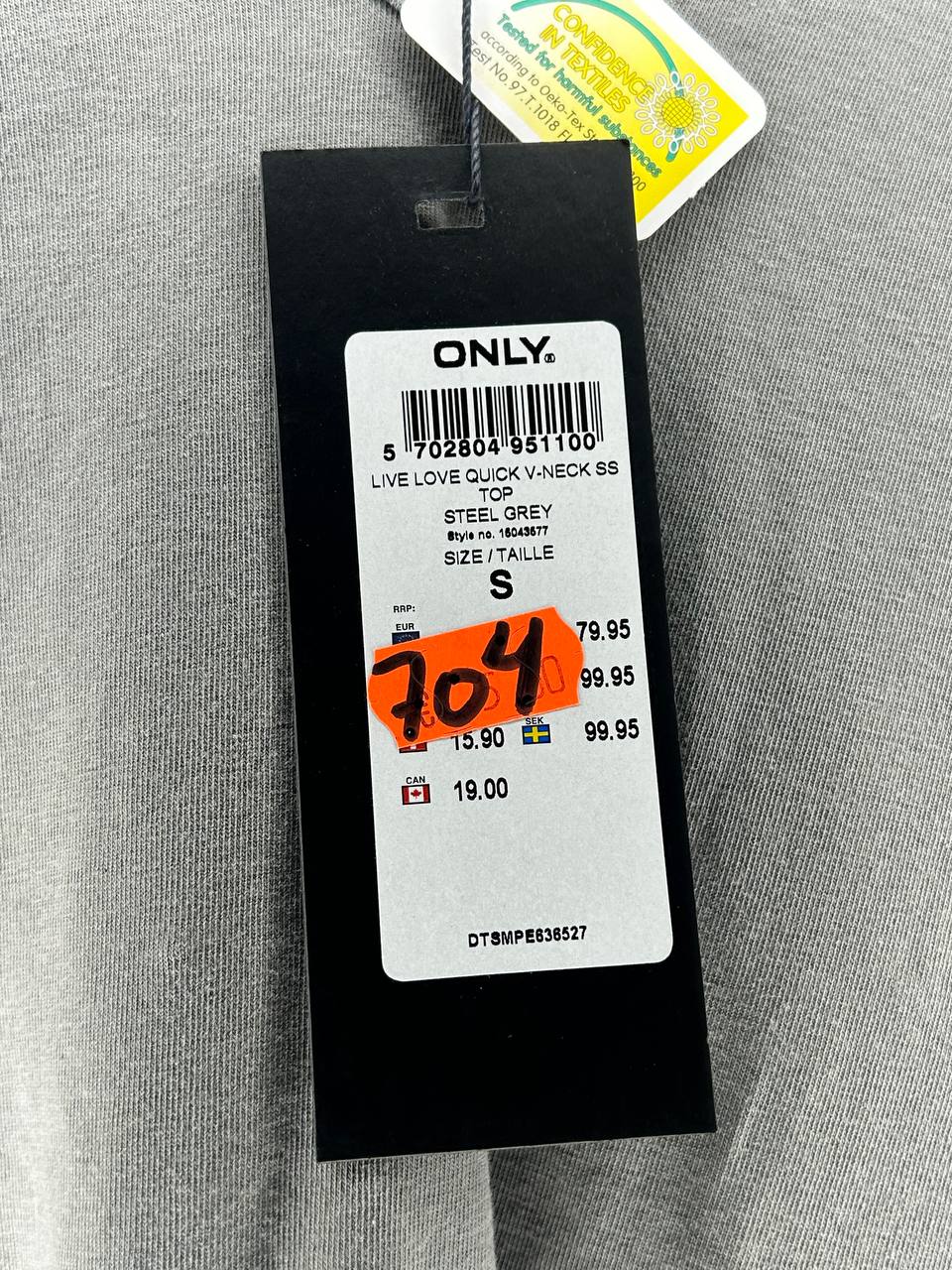 T-Shirts – Only – Maat S – Grijs