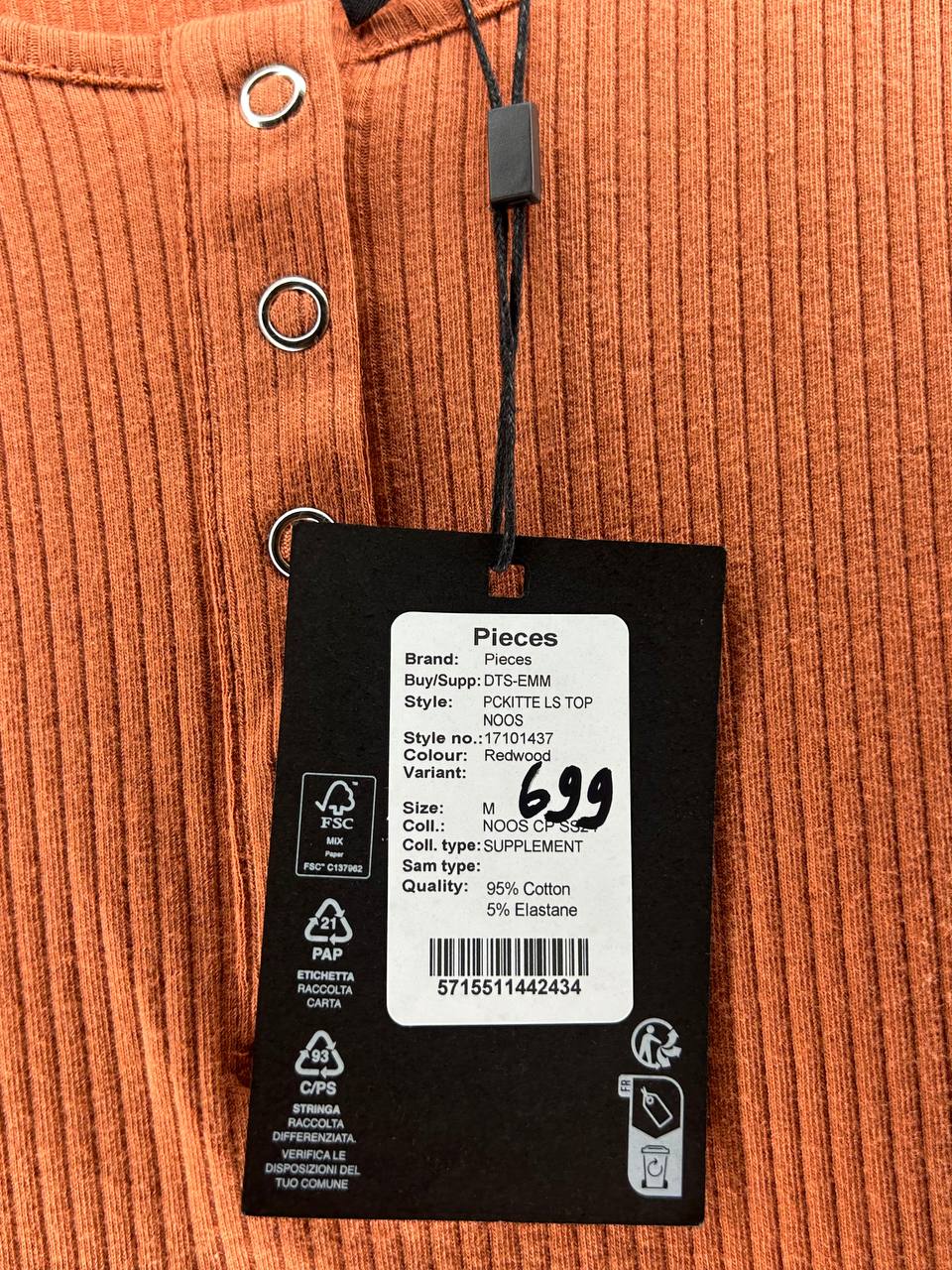 T-Shirts – Pieces – Maat M – Oranje