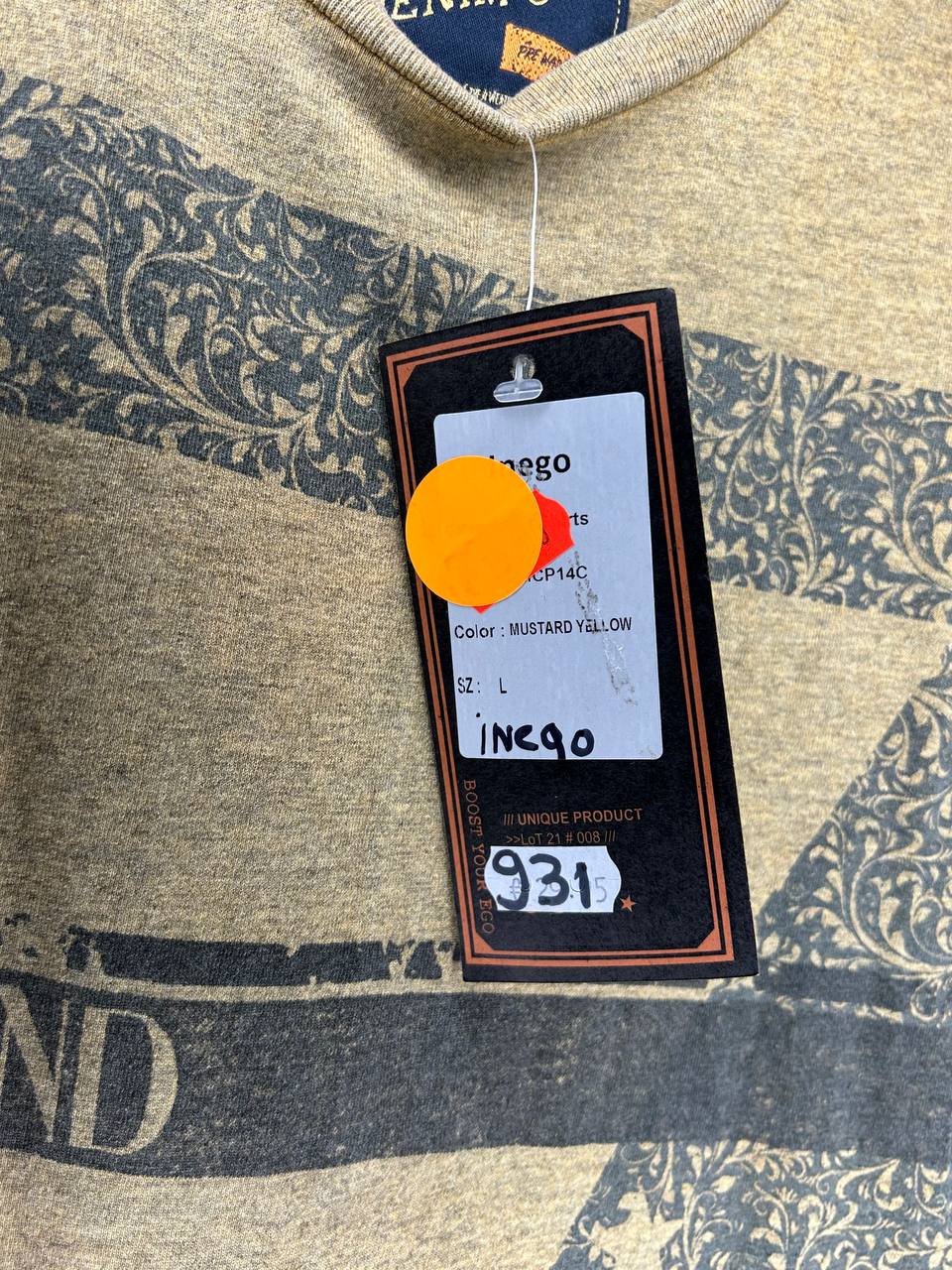 T-Shirts – Inego – Maat L – Geel