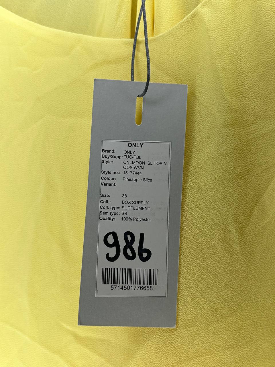 Mouwloze topjes – Only – Maat 38 – Geel