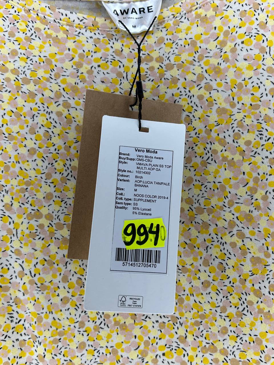 T-Shirts – Vero Moda – Maat M – Geel