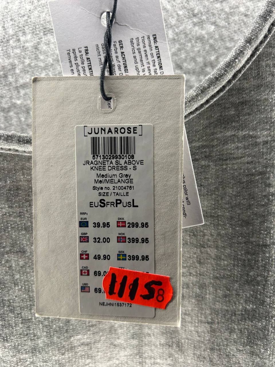 Zomerjurken – Junarose – Maat S – Grijs