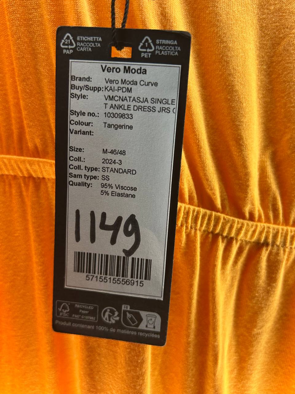 Lange jurken – Vero Moda – Maat M – Oranje