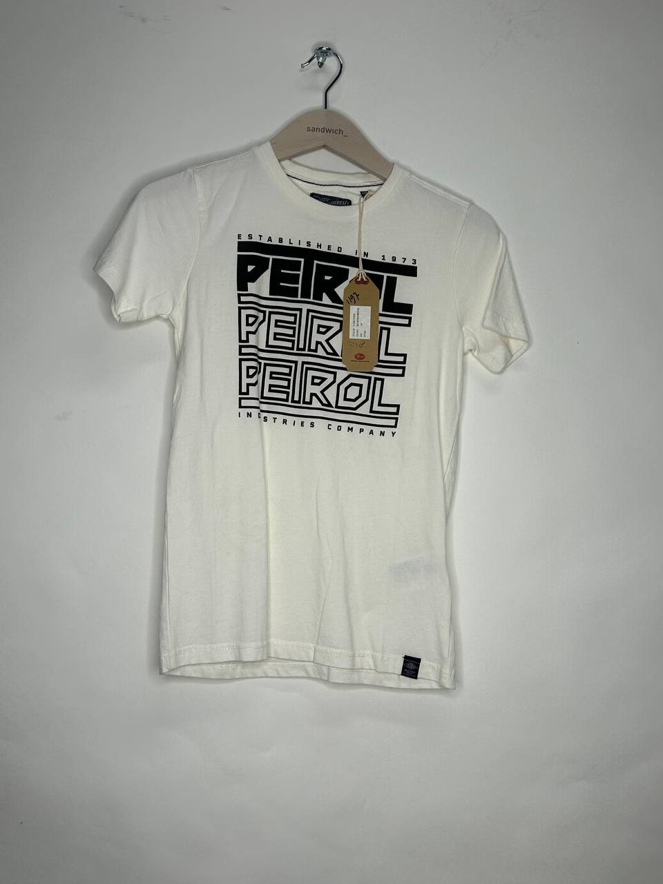 T-Shirts – Petrol – Maat 152 – Wit