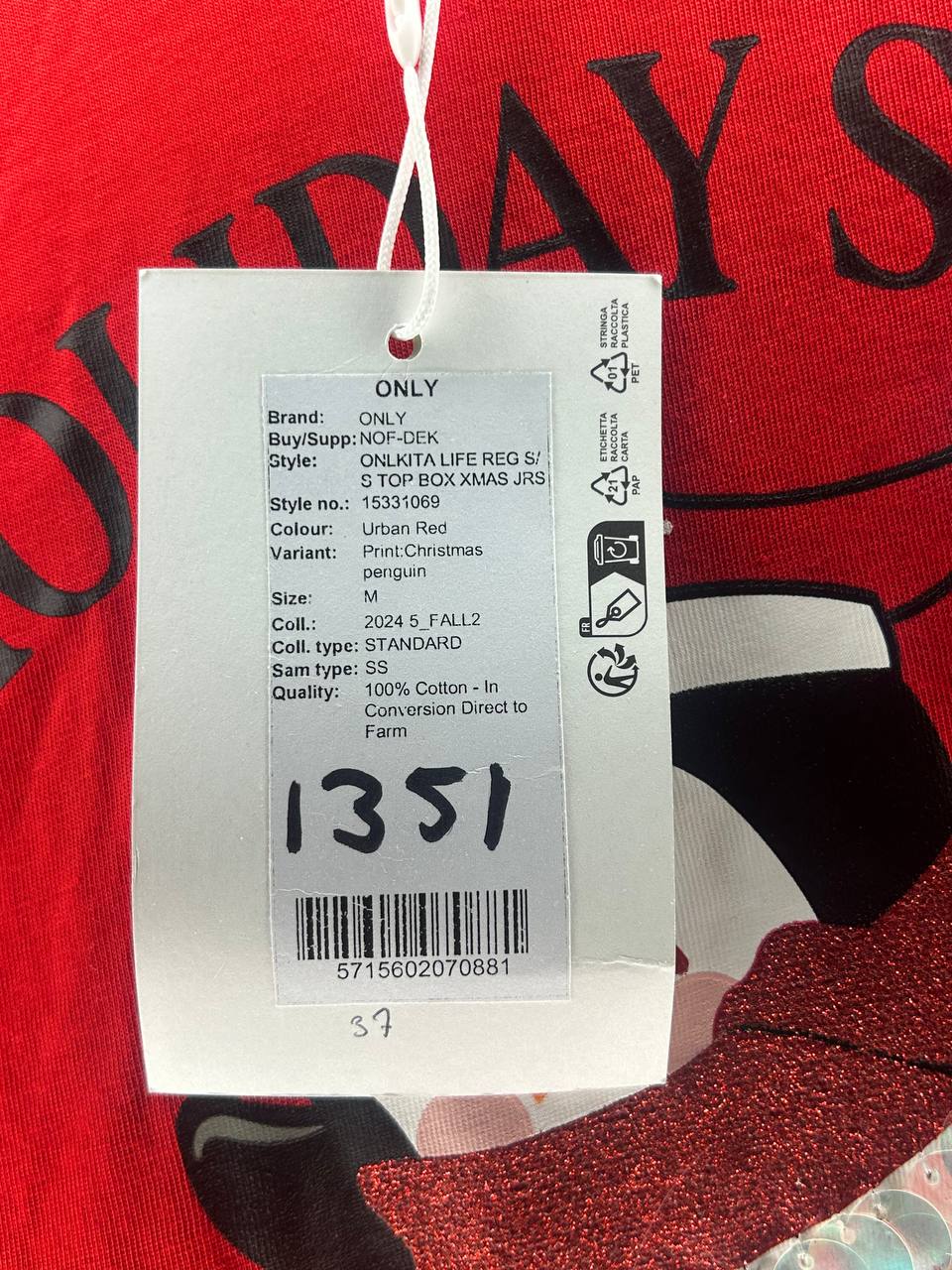 T-Shirts – Only – Maat M – Rood